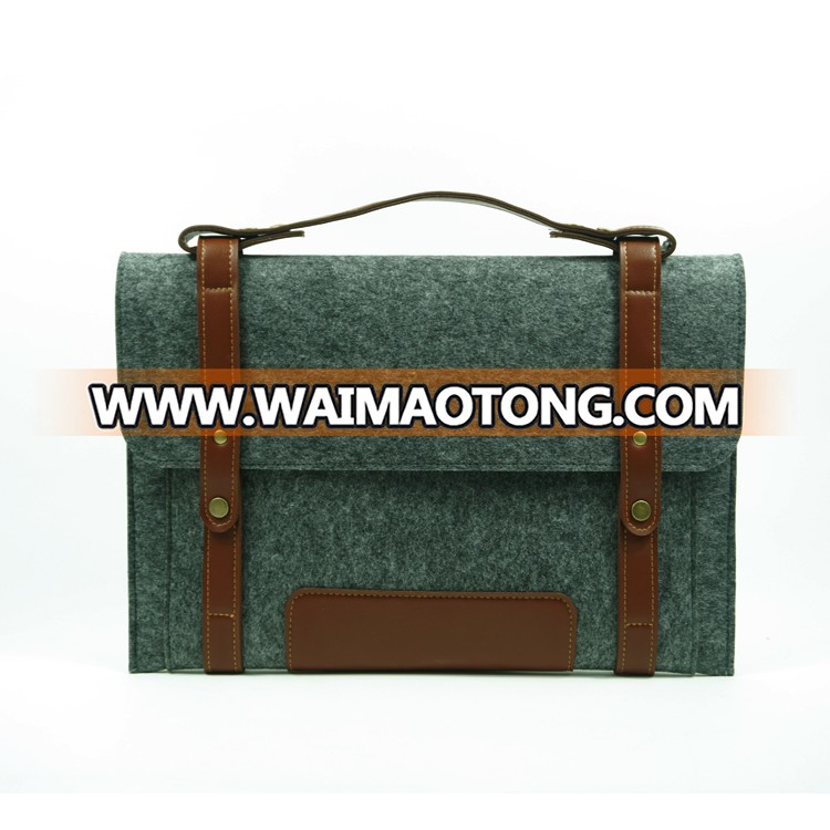 New creative design laptop bag, envelope design button closure felt laptop sleeve